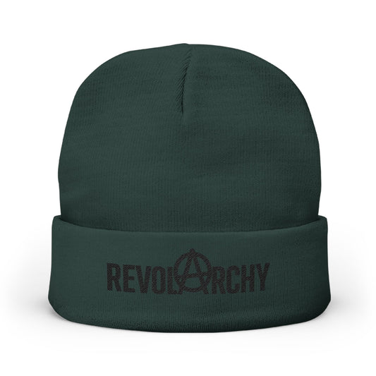 Revolarchy Embroidered Knit Beanie — Anarchy Logo Winter Hat