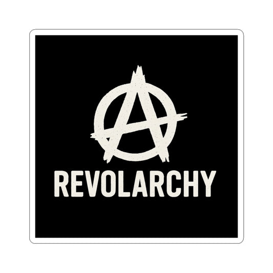 Revolarchy Anarchy Logo Kiss-Cut Sticker — Bold Punk Laptop Decal