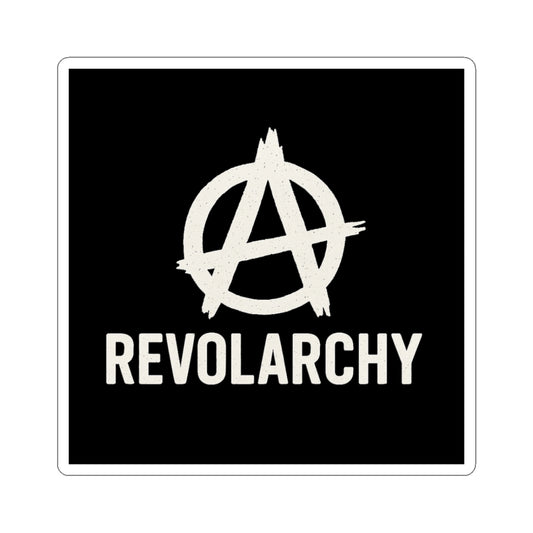 Revolarchy Anarchy Logo Kiss-Cut Sticker — Bold Punk Laptop Decal